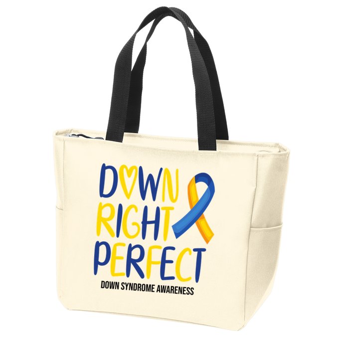 Down Right Perfect Down Syndrome Awareness Zip Tote Bag