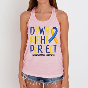 Down Right Perfect Down Syndrome Awareness Women's Knotted Racerback Tank