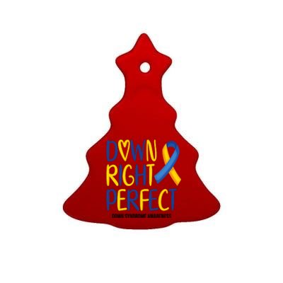 Down Right Perfect Down Syndrome Awareness Ceramic Tree Ornament