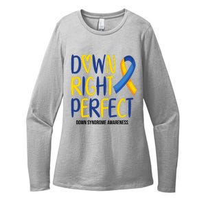 Down Right Perfect Down Syndrome Awareness Womens CVC Long Sleeve Shirt