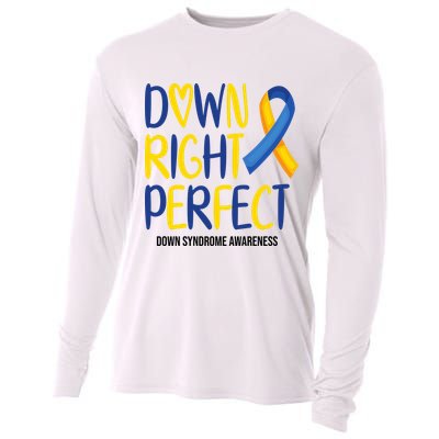 Down Right Perfect Down Syndrome Awareness Cooling Performance Long Sleeve Crew