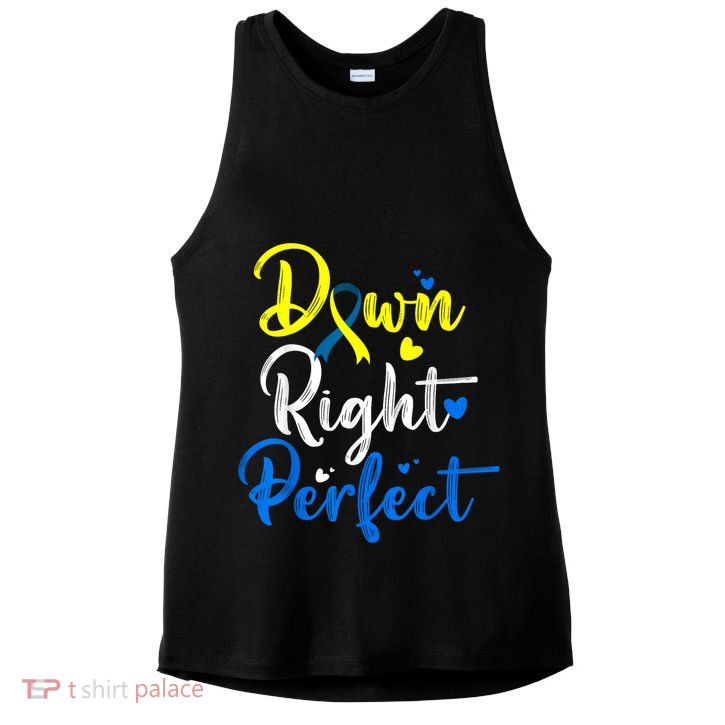 Down Right Perfect Down Syndrome Awareness Ladies PosiCharge Tri-Blend Wicking Tank