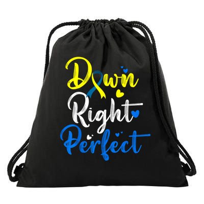 Down Right Perfect Down Syndrome Awareness Drawstring Bag