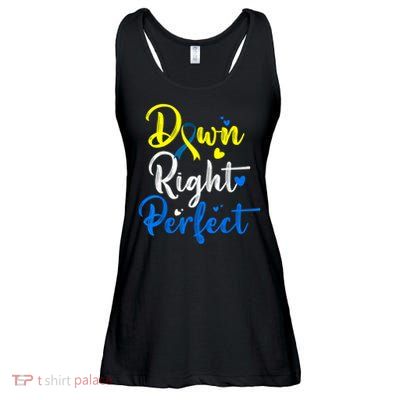 Down Right Perfect Down Syndrome Awareness Ladies Essential Flowy Tank