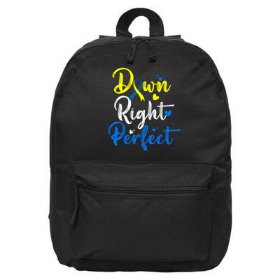 Down Right Perfect Down Syndrome Awareness 16 in Basic Backpack