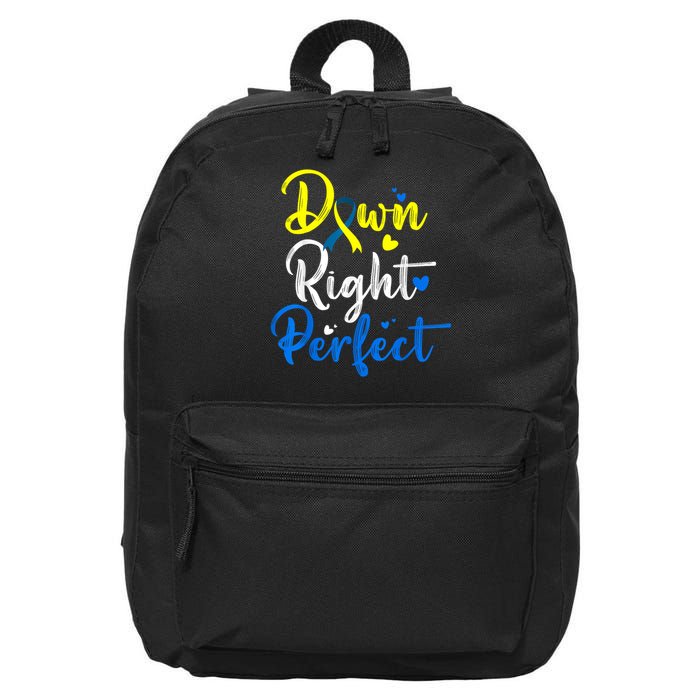 Down Right Perfect Down Syndrome Awareness 16 in Basic Backpack