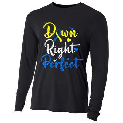 Down Right Perfect Down Syndrome Awareness Cooling Performance Long Sleeve Crew