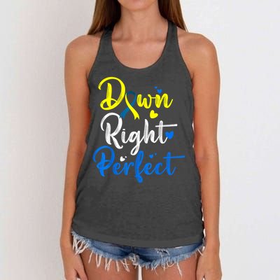 Down Right Perfect Down Syndrome Awareness Women's Knotted Racerback Tank