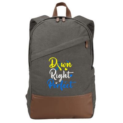 Down Right Perfect Down Syndrome Awareness Cotton Canvas Backpack