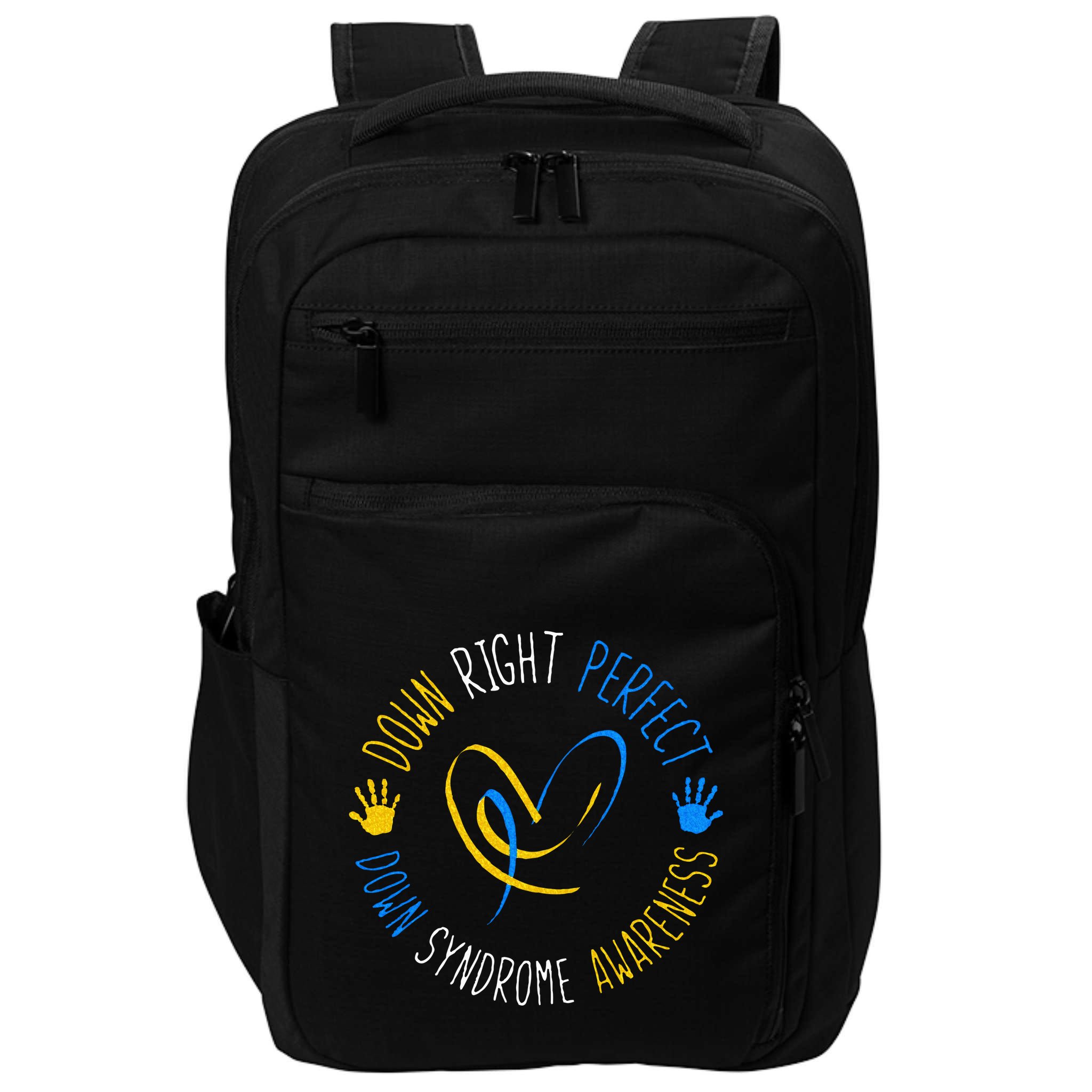 down right perfect down syndrome awareness Impact Tech Backpack