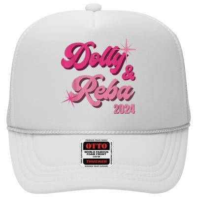 Dolly Reba Pink Groovy Style High Crown Mesh Back Trucker Hat