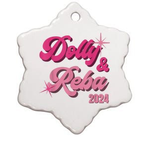 Dolly Reba Pink Groovy Style Ceramic Star Ornament