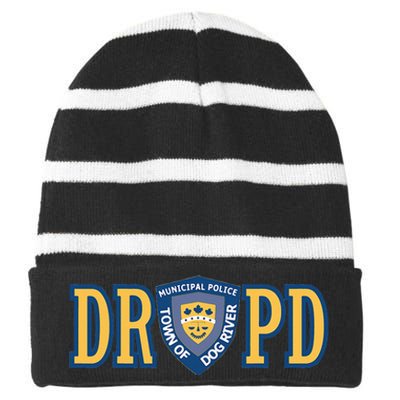 Dog River Police Department Striped Beanie with Solid Band