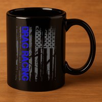 Drag Racer Patriotic American Flag Drag Racing Gift 11oz C Handle Ceramic Mug