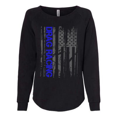 Drag Racer Patriotic American Flag Drag Racing Gift Womens California Wash Sweatshirt