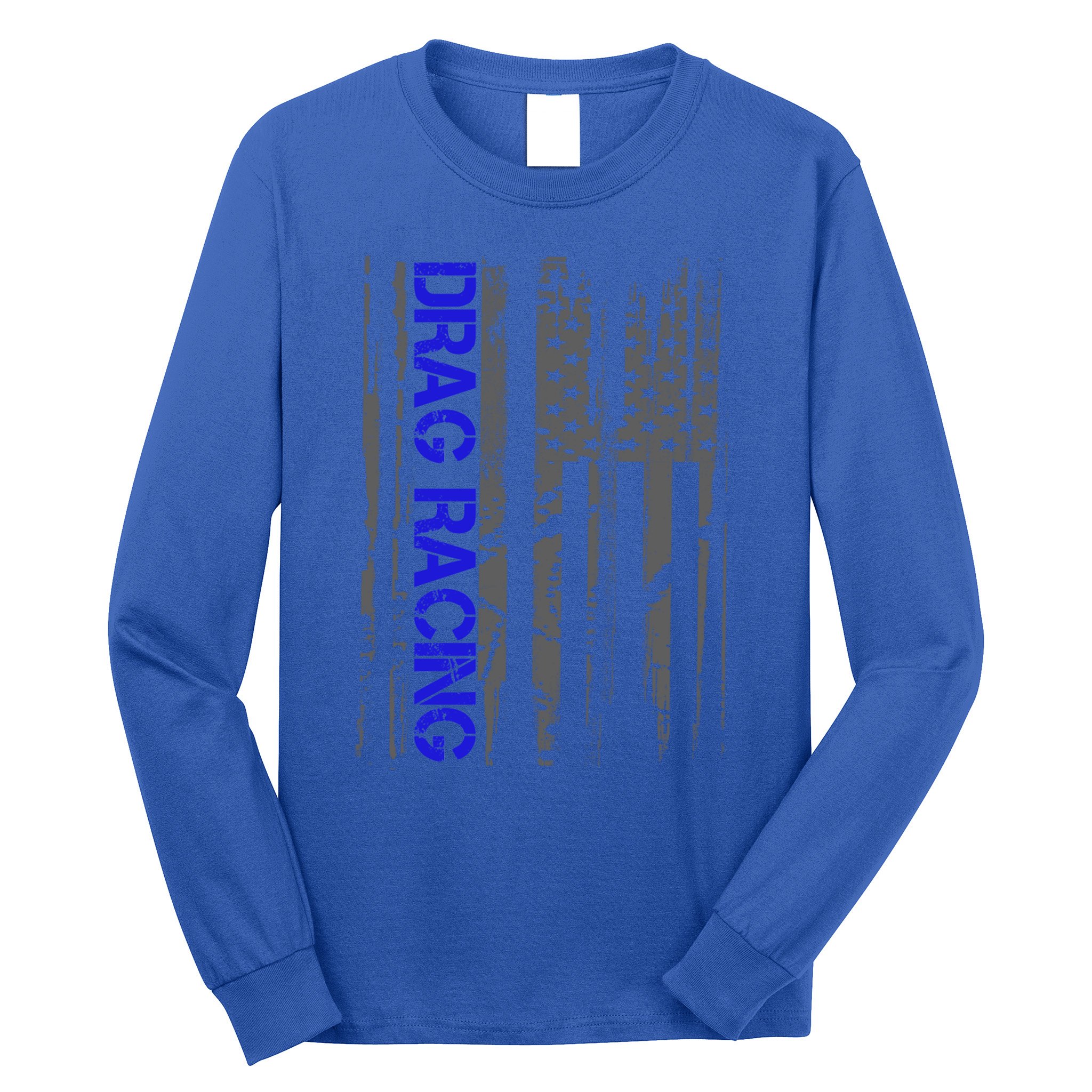 Drag Racer Patriotic American Flag Drag Racing Gift Long Sleeve Shirt