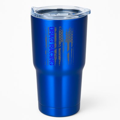 Drag Racer Patriotic American Flag Drag Racing Gift Tumbler