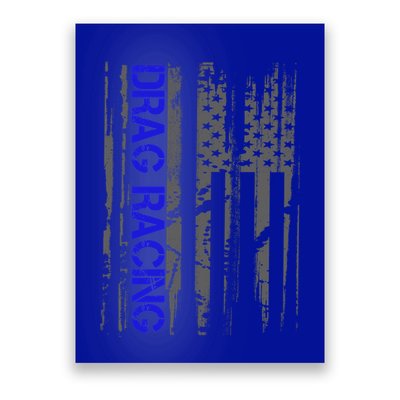 Drag Racer Patriotic American Flag Drag Racing Gift Poster