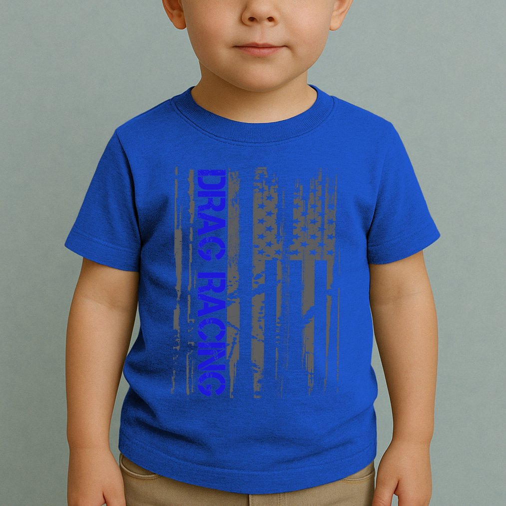 Drag Racer Patriotic American Flag Drag Racing Gift Toddler T-Shirt