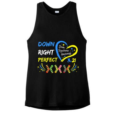 Down Right Perfect Down Syndrome Awareness Ladies PosiCharge Tri-Blend Wicking Tank