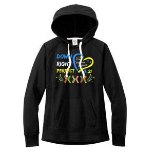 Down Right Perfect Down Syndrome Awareness Women's Fleece Hoodie