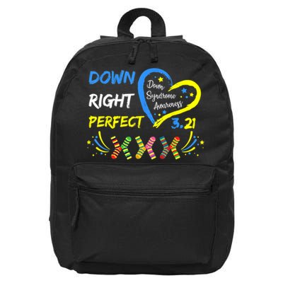 Down Right Perfect Down Syndrome Awareness 16 in Basic Backpack