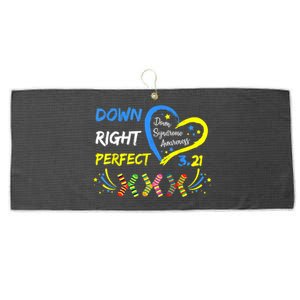 Down Right Perfect Down Syndrome Awareness Large Microfiber Waffle Golf Towel