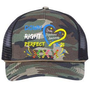 Down Right Perfect Down Syndrome Awareness Retro Rope Trucker Hat Cap