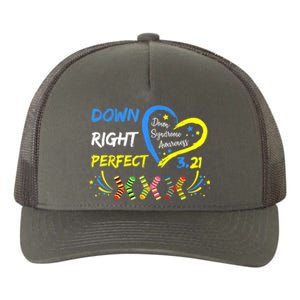 Down Right Perfect Down Syndrome Awareness Yupoong Adult 5-Panel Trucker Hat