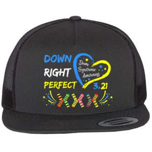 Down Right Perfect Down Syndrome Awareness Flat Bill Trucker Hat