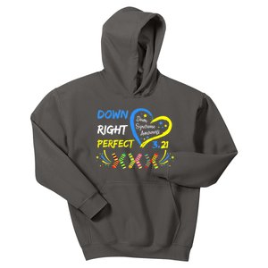 Down Right Perfect Down Syndrome Awareness Kids Hoodie