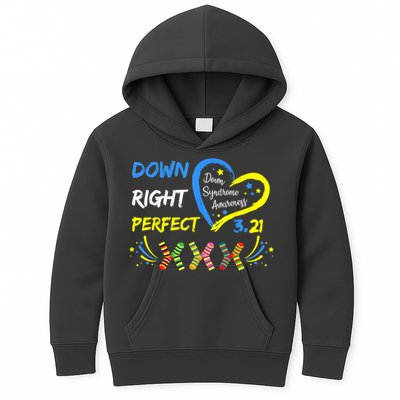 Down Right Perfect Down Syndrome Awareness Kids Hoodie