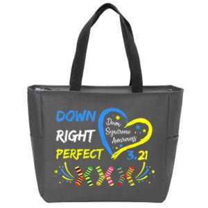 Down Right Perfect Down Syndrome Awareness Zip Tote Bag