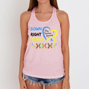 Down Right Perfect Down Syndrome Awareness Women's Knotted Racerback Tank