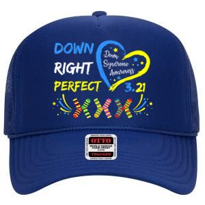 Down Right Perfect Down Syndrome Awareness High Crown Mesh Back Trucker Hat