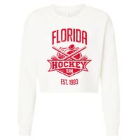 Distressed Retro Panther Party Tailgate Cropped Pullover Crew