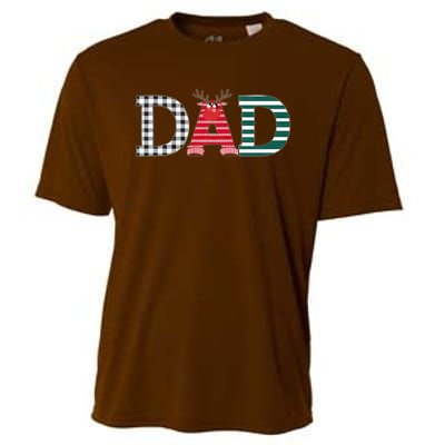 Dad Reindeer Plaid Christmas Holiday Design Cooling Performance Crew T-Shirt