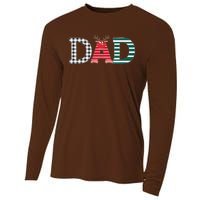 Dad Reindeer Plaid Christmas Holiday Design Cooling Performance Long Sleeve Crew