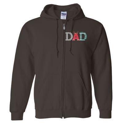 Dad Reindeer Plaid Christmas Holiday Design Full Zip Hoodie