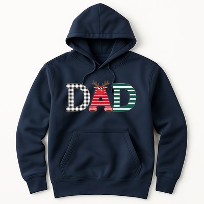 Dad Reindeer Plaid Christmas Holiday Design Hoodie