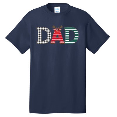 Dad Reindeer Plaid Christmas Holiday Design Tall T-Shirt