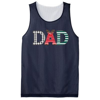 Dad Reindeer Plaid Christmas Holiday Design Mesh Reversible Basketball Jersey Tank