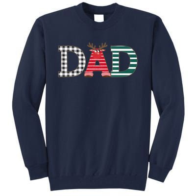 Dad Reindeer Plaid Christmas Holiday Design Tall Sweatshirt