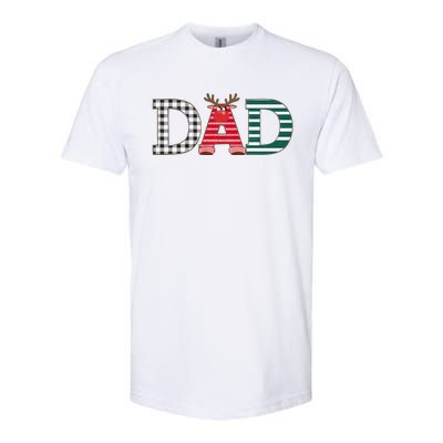 Dad Reindeer Plaid Christmas Holiday Design Softstyle CVC T-Shirt