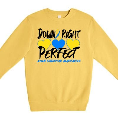 Down Right Perfect Down Syndrome Awareness Premium Crewneck Sweatshirt