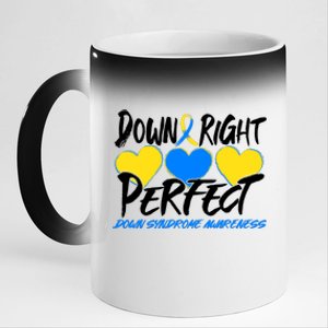 Down Right Perfect Down Syndrome Awareness 11oz Black Color Changing Mug