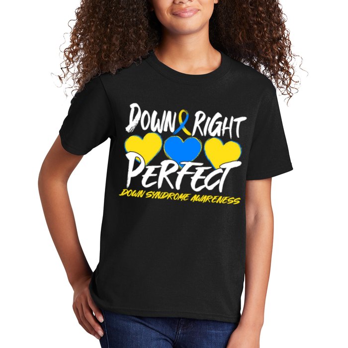 Down Right Perfect Down Syndrome Awareness Kids T-Shirt