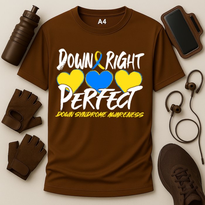 Down Right Perfect Down Syndrome Awareness Cooling Performance Crew T-Shirt