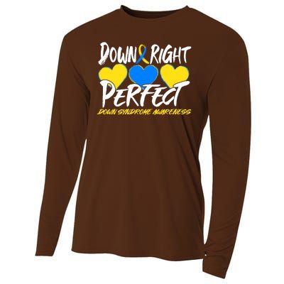 Down Right Perfect Down Syndrome Awareness Cooling Performance Long Sleeve Crew