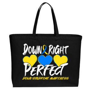 Down Right Perfect Down Syndrome Awareness Cotton Canvas Jumbo Tote